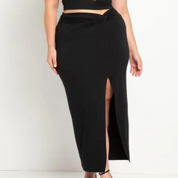 Size 26 Eloquii Twist Front Knot Skirt - Picture 1 of 5